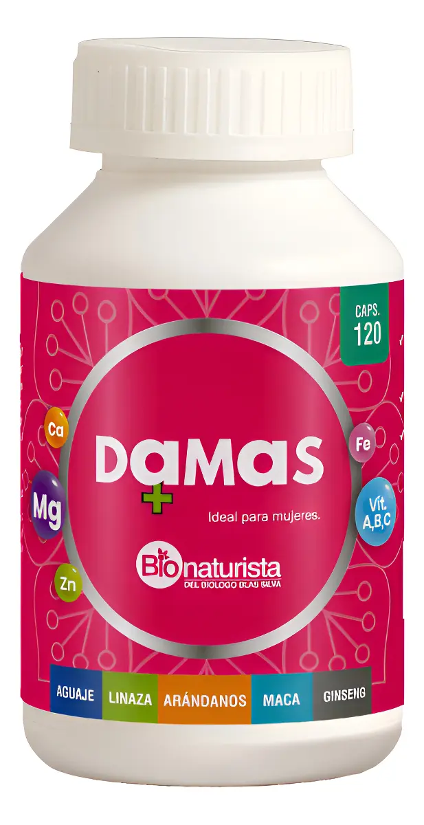 DAMAS BIONATURISTA AGUAJE - MACA - GINSENG 120 CAPSULAS - 1
