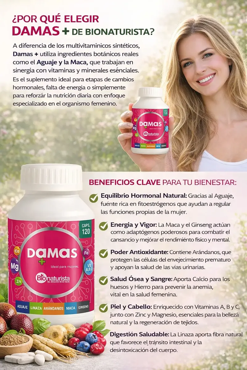 DAMAS BIONATURISTA AGUAJE - MACA - GINSENG 120 CAPSULAS - 2