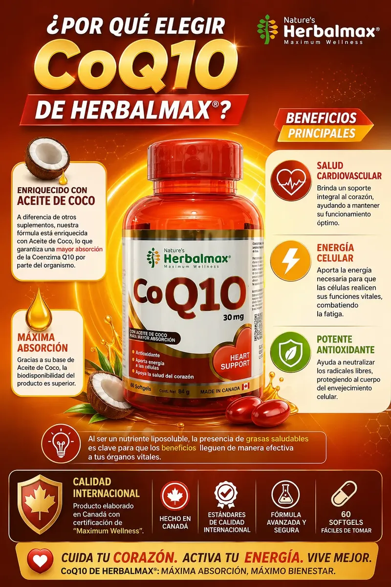 COQ10 30MG ANTIOXIDANTE CORAZÓN - 60 CÁPSULAS CANADÁ - 3