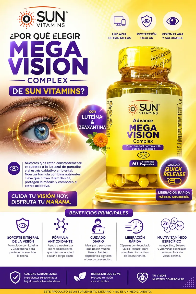 MEGA VISION SUN LUTEINA - MEJOR VISION 60 CAPSULAS - 3