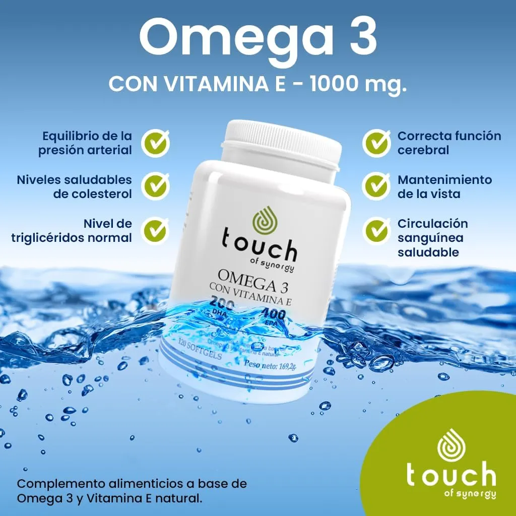 OMEGA 3 TOUCH VITAMINA E - 120 SOFTGELS 400 EPA 200 DHA - 5