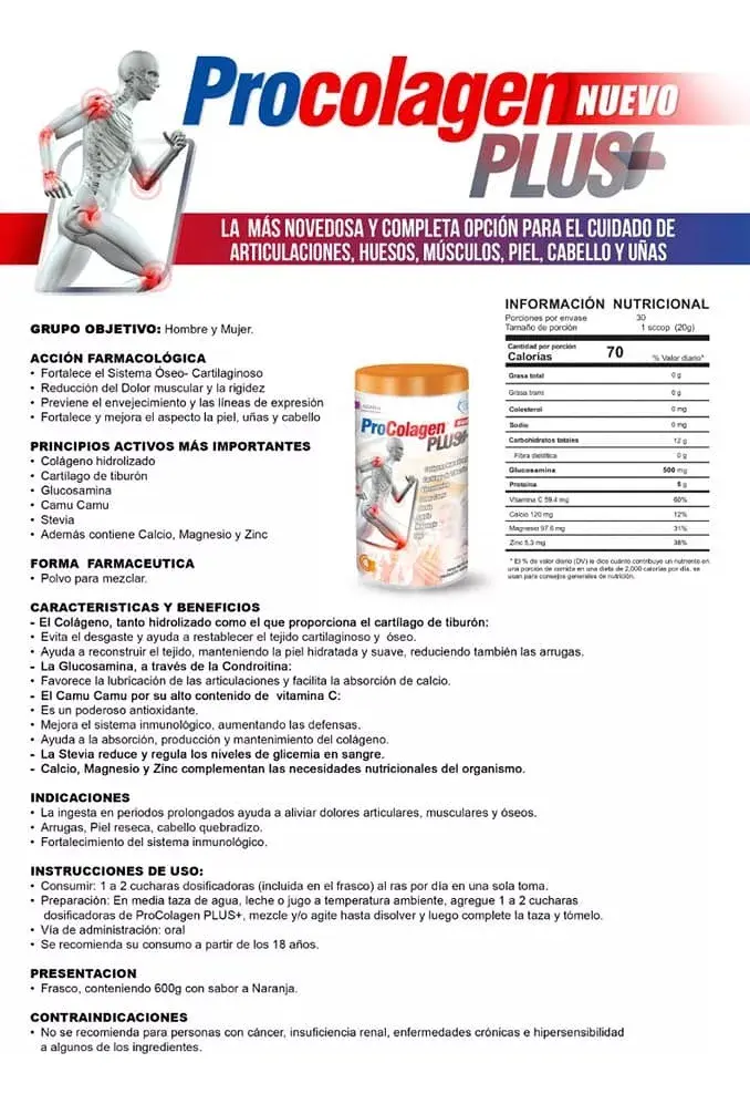 PRO COLAGENO PLUS LABSABELL 8 COMPONENTES ARTICULAR 600GR - 2