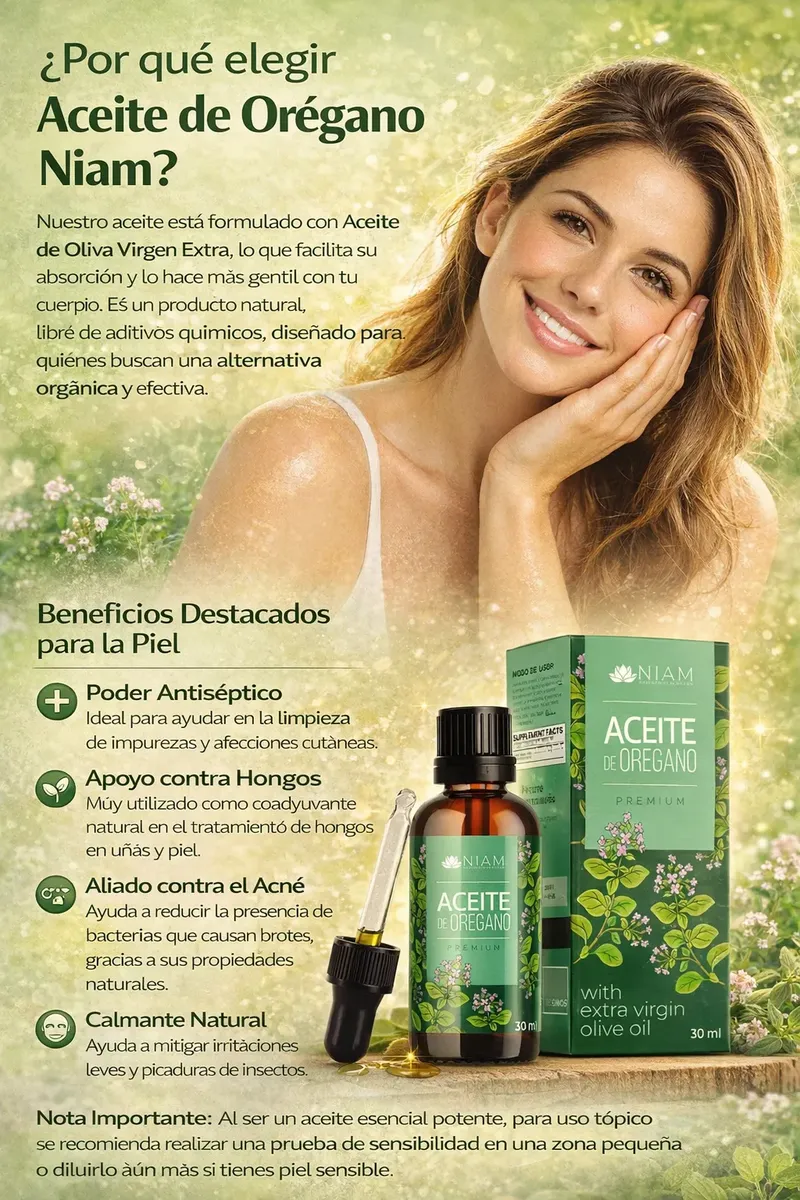 ACEITE DE OREGANO NIAM 90% DE CARVACROL EXTRA VIRGEN 30ML - 2