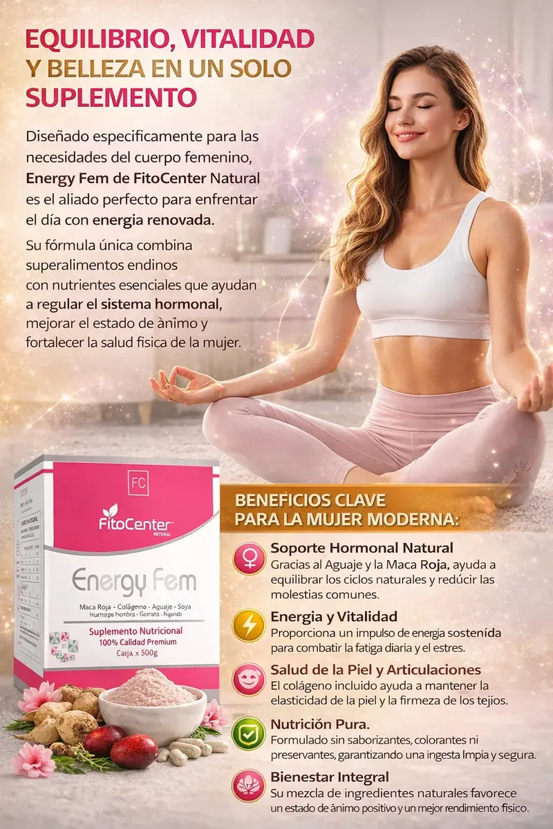 ENERGY FEM FITOCENTER NATURAL SUPLEMENTO ENERGIZANTE 450G - 2