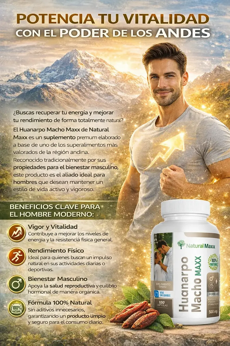 HUANARPO MACHO 500MG NATURALMAX LIBIDO SEXUAL 100 CAPSULAS - 2