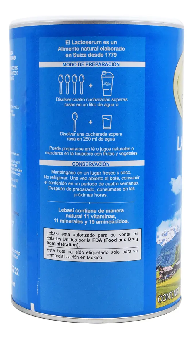 LACTOSERUM LEBASI SUPLEMENTO NUTRICIONAL 500GR X 02 POTES - 3