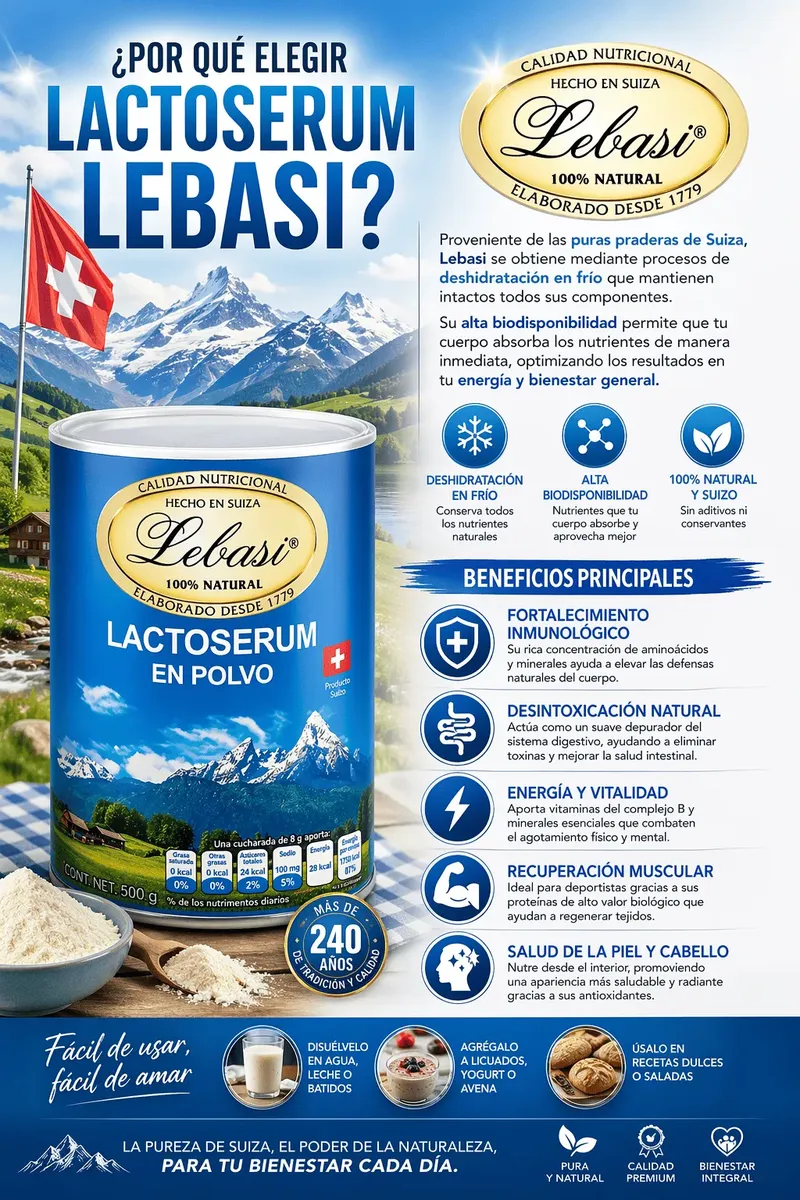 LACTOSERUM LEBASI SUPLEMENTO NUTRICIONAL 500GR X 02 POTES - 4