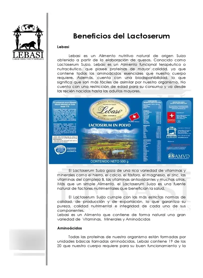 LACTOSERUM LEBASI SUPLEMENTO NUTRICIONAL 500GR X 02 POTES - 6