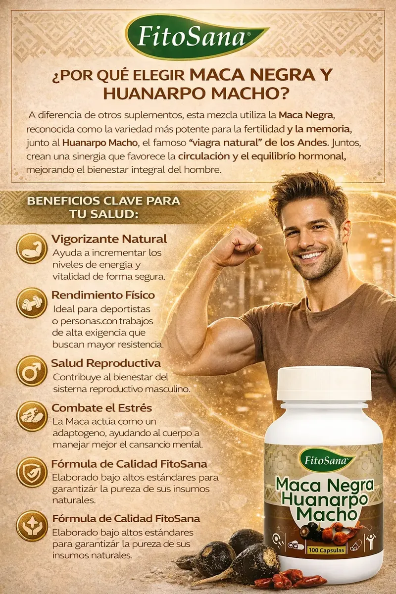 MACA NEGRA CON HUANARPO MACHO FITOSANA 100 CÁPSULAS - 2