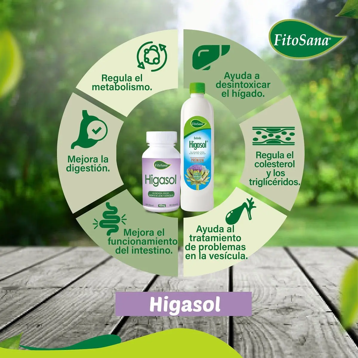 HIGASOL FITOSANA ALCACHOFA - DIENTE DE LEÓN 100 CÁPSULAS - 3