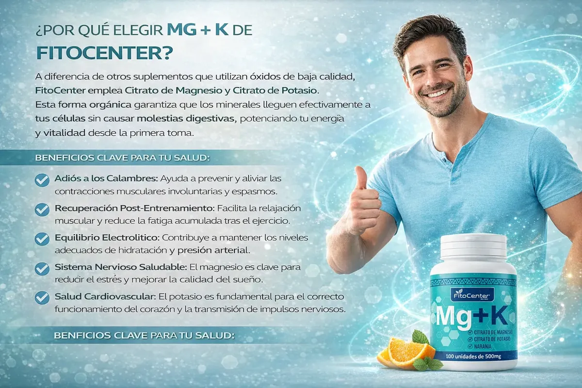 CITRATO MAGNESIO + CITRATO POTASIO FITOCENTER NATURAL 500MG 100 CAPSULAS - 2