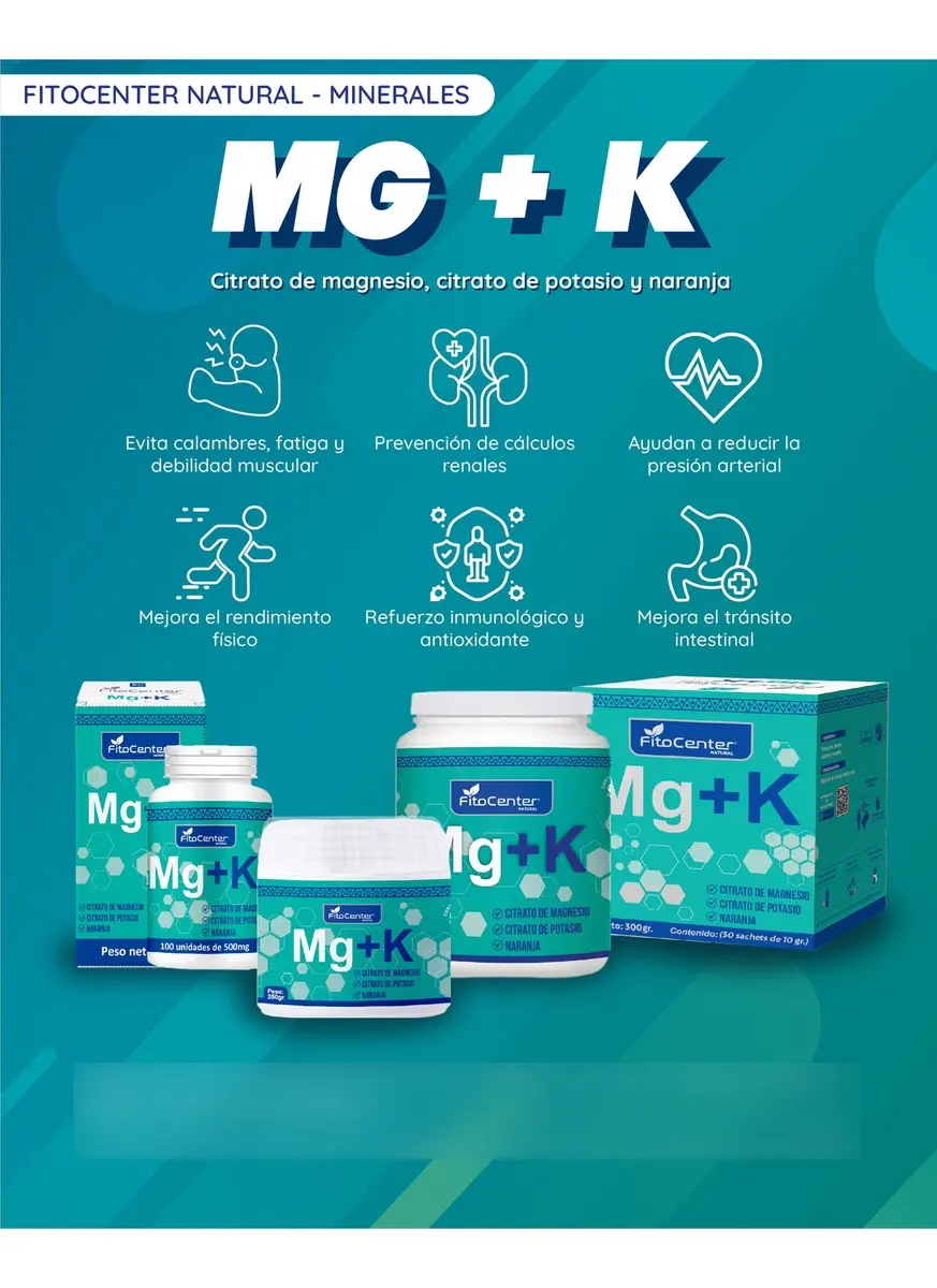 CITRATO MAGNESIO + CITRATO POTASIO FITOCENTER NATURAL 500MG 100 CAPSULAS - 3