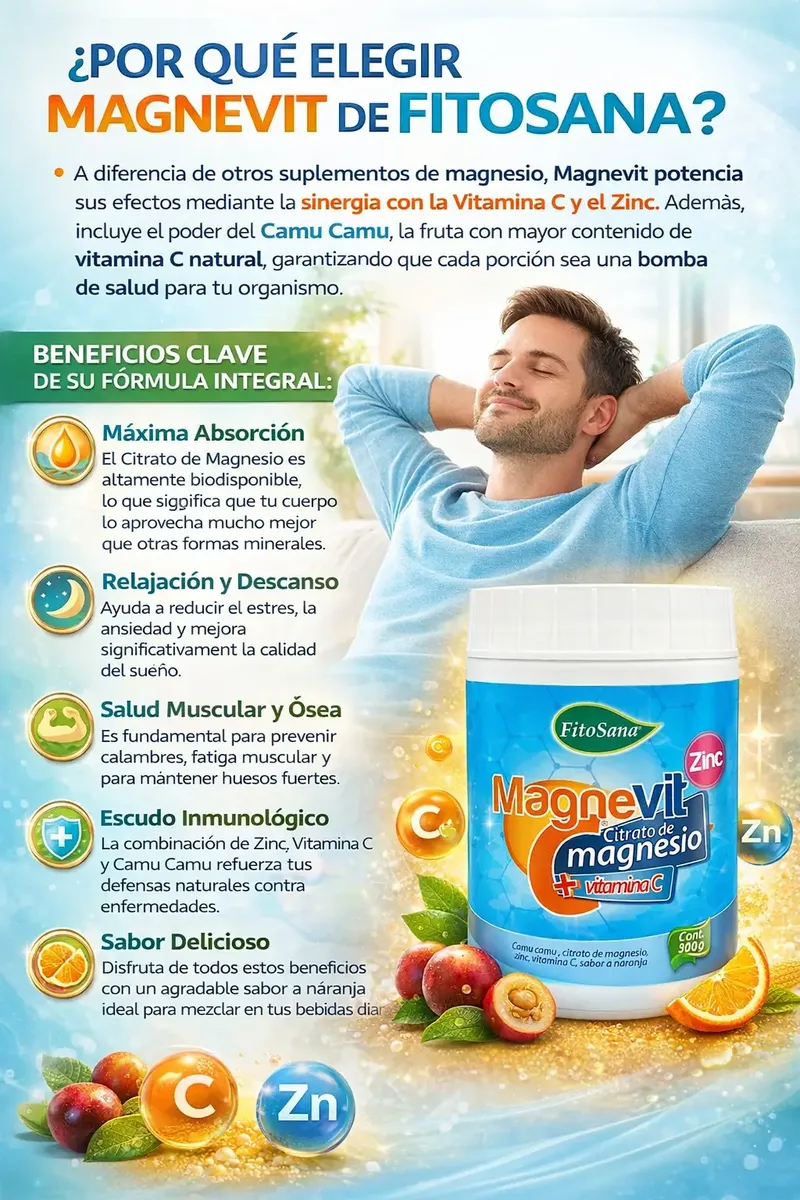 MAGNEVIT C + ZINC FITOSANA BATIDO EN POLVO 300GR - 2