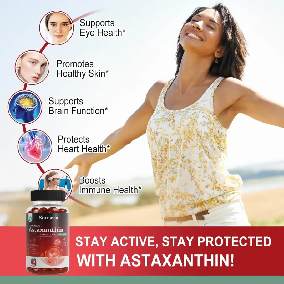 ASTAXANTINA 24MG CON ASHWAGANDA NUTRIAVIA 60 CAPSULAS - 4