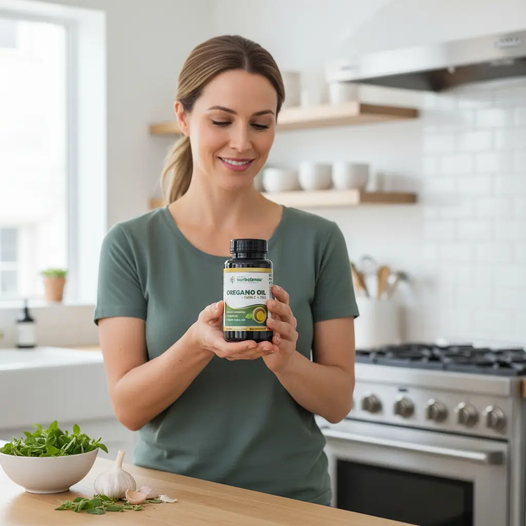 OREGANO OIL HERBALMAX GARLIC + ZINC 715MG 60 CAPSULAS - 4