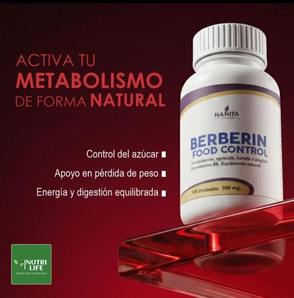 BERBERINE NANITA FOOD CANELA - JENGIBRE B6 500MG 100 CAPS - 4