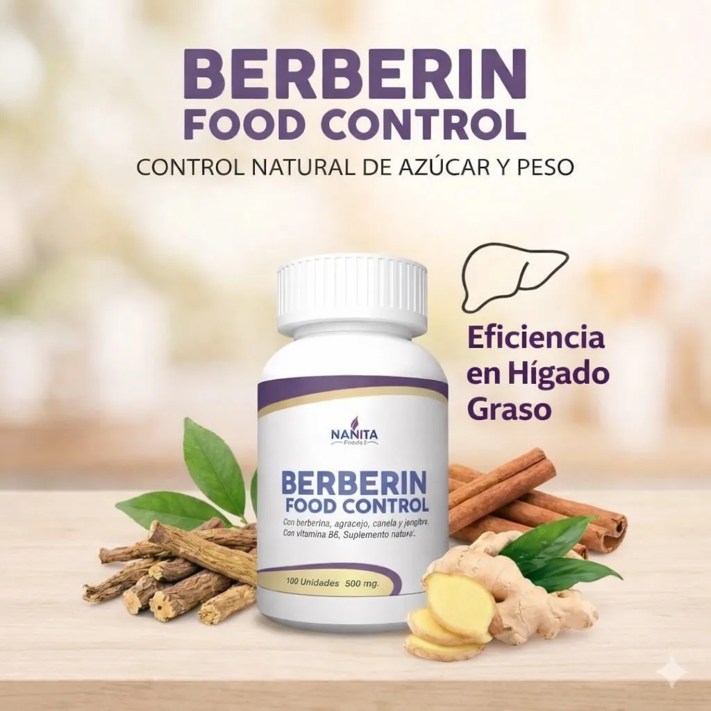 BERBERINE NANITA FOOD CANELA - JENGIBRE B6 500MG 100 CAPS - 5