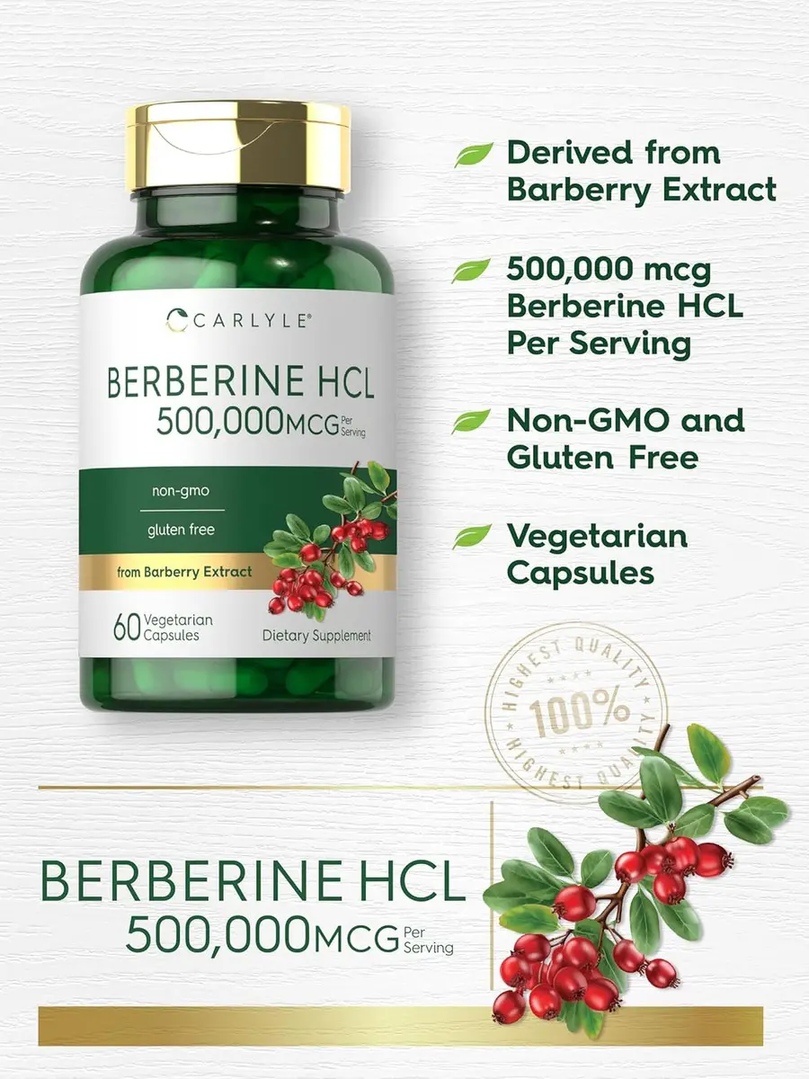 BERBERINE HCL 500.000MCG BERBERINA CARLYLE 60 CAPSULAS - 5