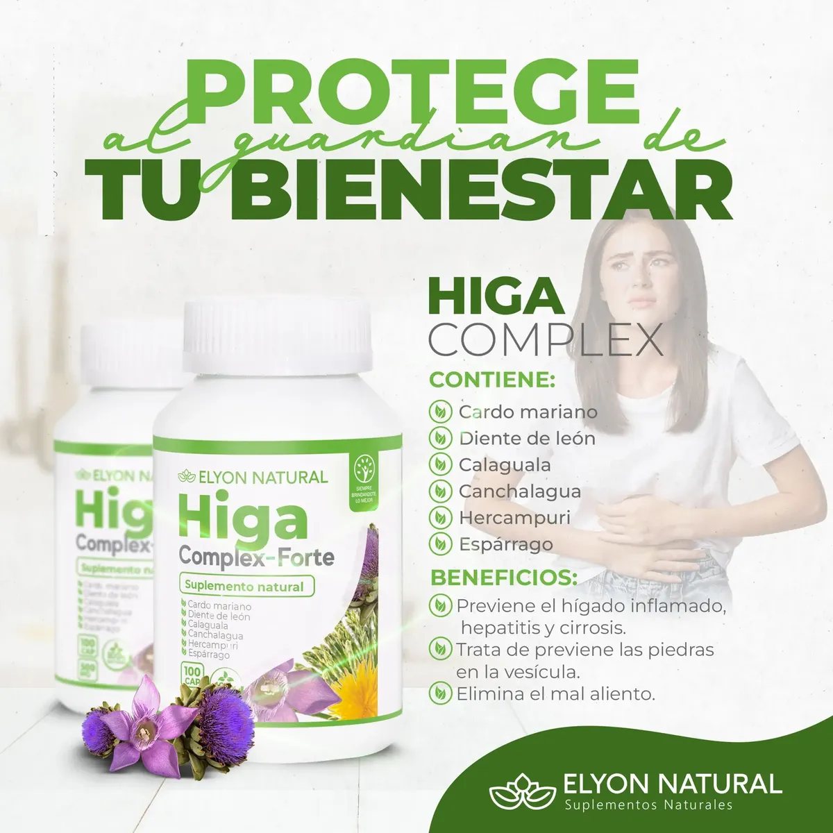 HIGA COMPLEX FORTE ELYON NATURAL 500MG 100 CAPSULAS - 2
