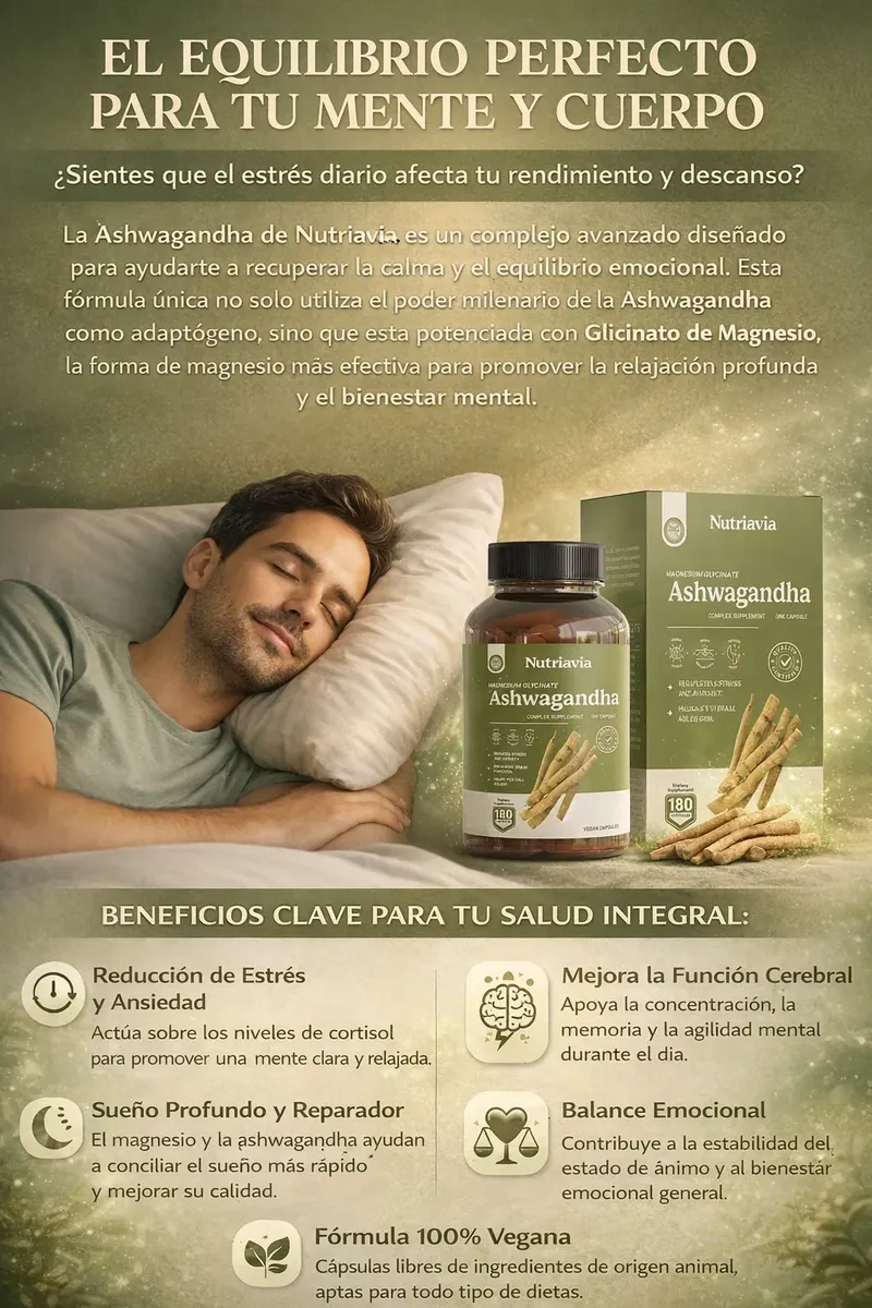 ASHWAGANDHA KSM 66 + GLICINATO MAGNESIO NUTRAVIA 180 CAPSULA - 3