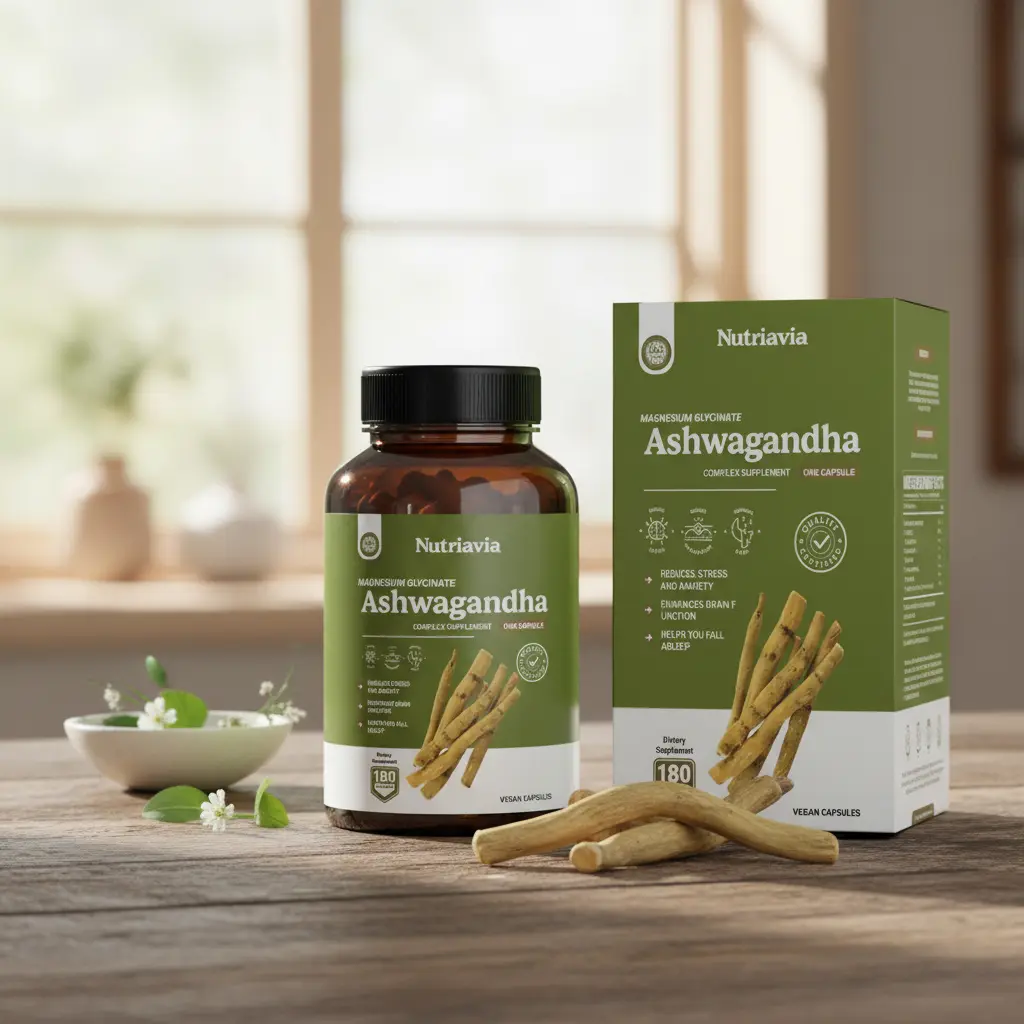 ASHWAGANDHA KSM 66 + GLICINATO MAGNESIO NUTRAVIA 180 CAPSULA - 4