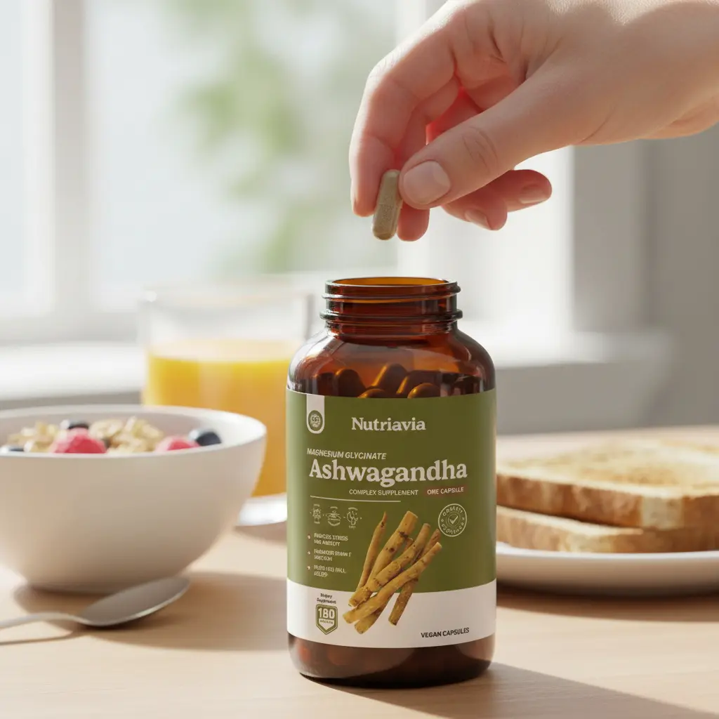 ASHWAGANDHA KSM 66 + GLICINATO MAGNESIO NUTRAVIA 180 CAPSULA - 6