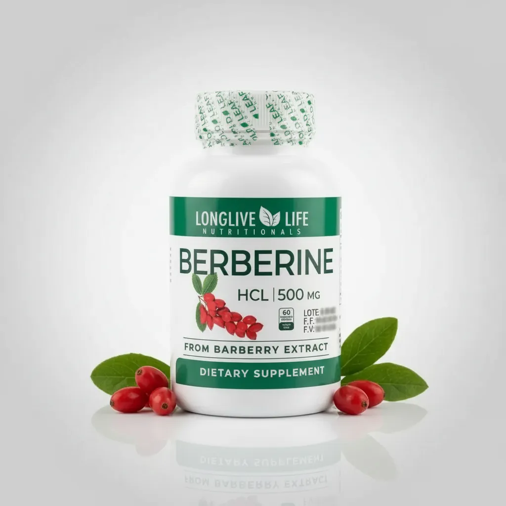 BERBERINA EXTRACTO HCL PURA 500MG LONGLIVE LIFE 60 CÁPSULAS - 1