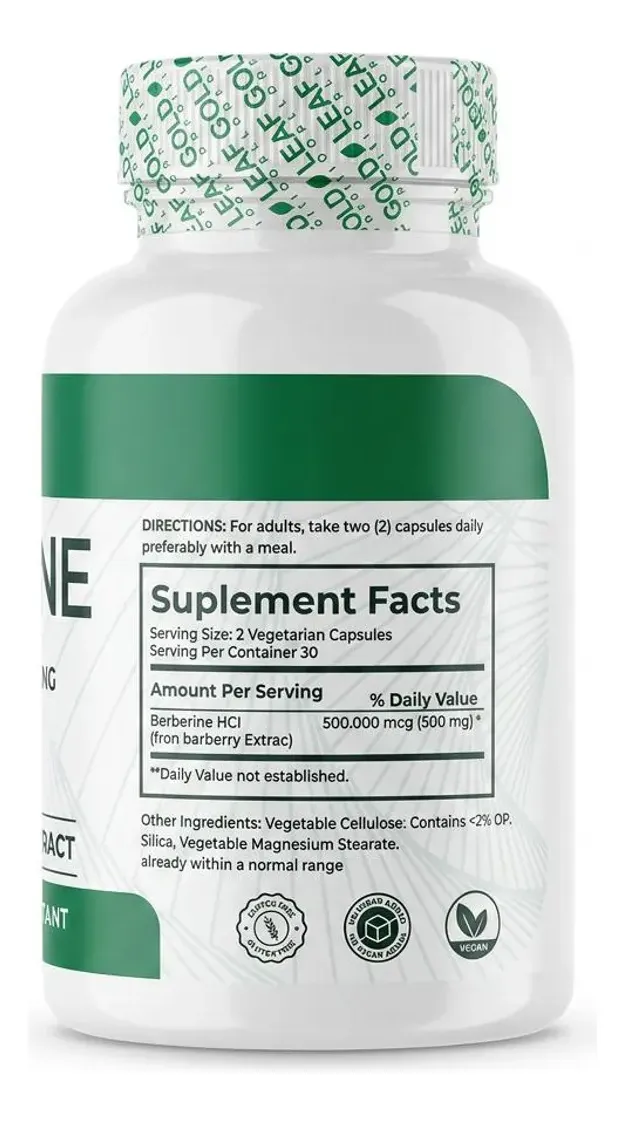 BERBERINA EXTRACTO HCL PURA 500MG LONGLIVE LIFE 60 CÁPSULAS - 2