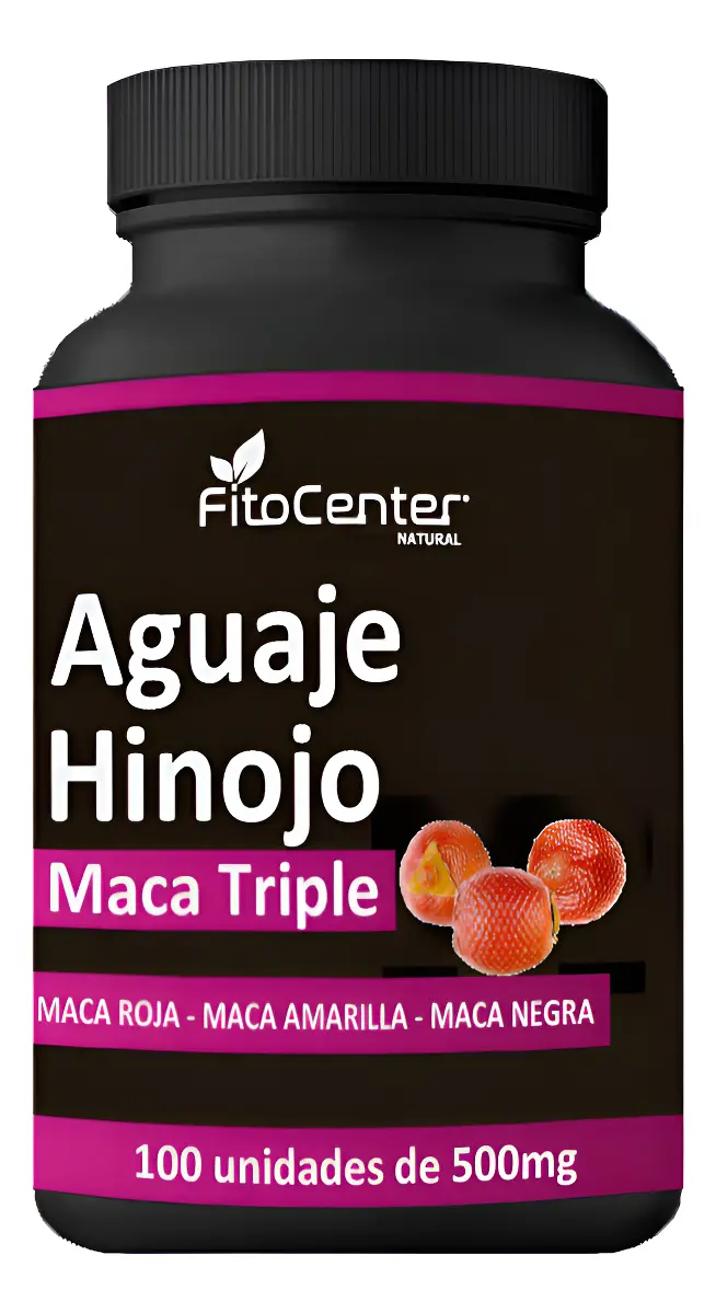 AGUAJE HINOJO MACA TRIPLE 500MG FITOCENTER 100 CAPSULAS - 1