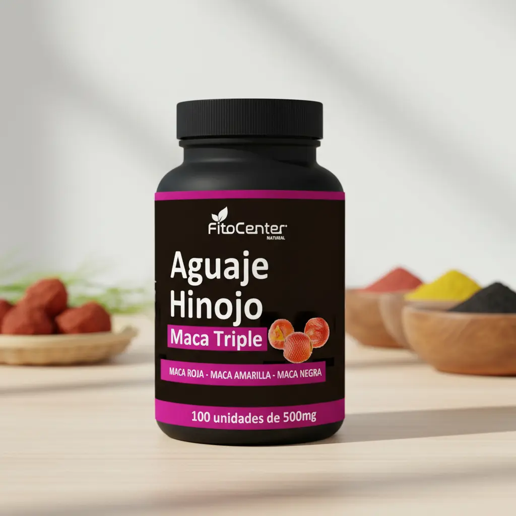 AGUAJE HINOJO MACA TRIPLE 500MG FITOCENTER 100 CAPSULAS - 4