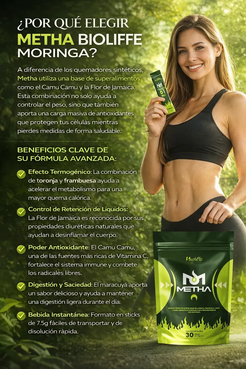 METHA BIOLIFFE QUEMADOR DE GRASA - JAMAICA 30 SOBRES 225GR - 2