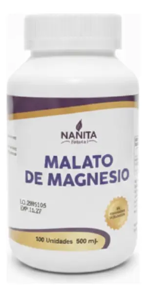 MALATO DE MAGNESIO NANITA FOODS RELAJACIÓN 500MG 100 CAPSULA - 1