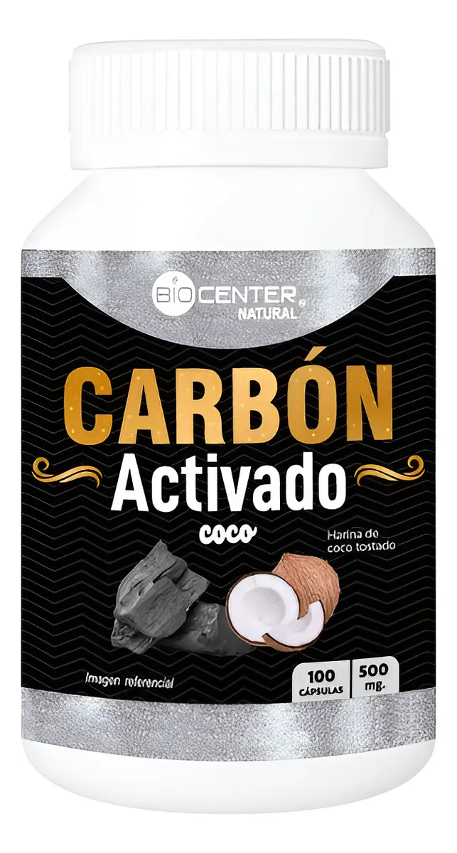CARBÓN ACTIVADO BIOCENTER NATURAL 500MG 100 CAPSULAS - 1
