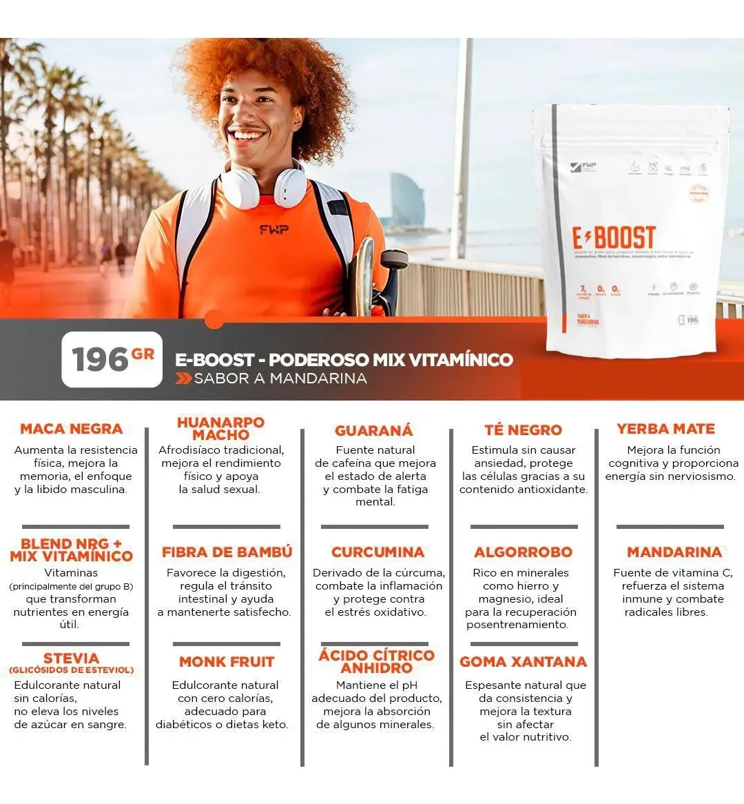 EBOOST FWP ENERGIZANTE - CONCENTRACIÓN DOYPACK POLVO 196GR - 4
