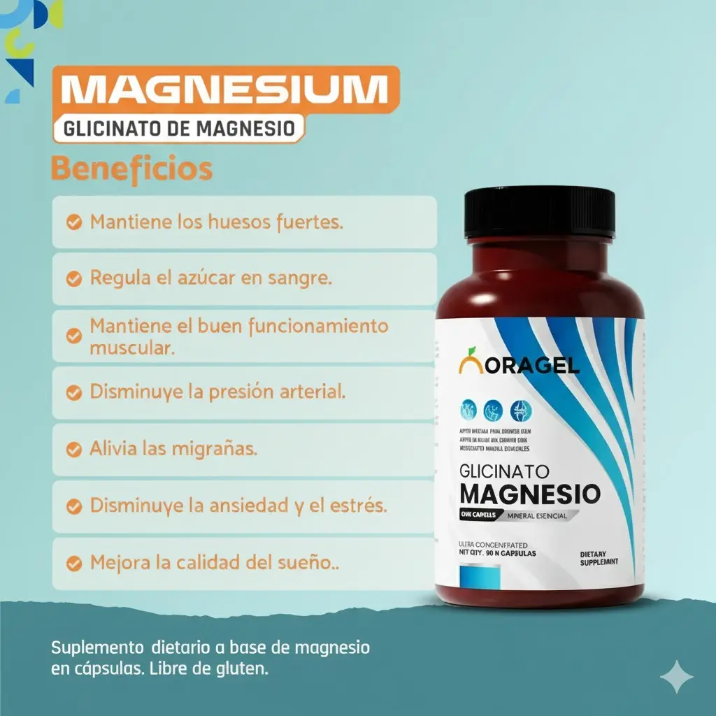 GLICINATO DE MAGNESIO 400MG ORAGEL ORIGEN ESPAÑA 90 CAPSULAS - 3