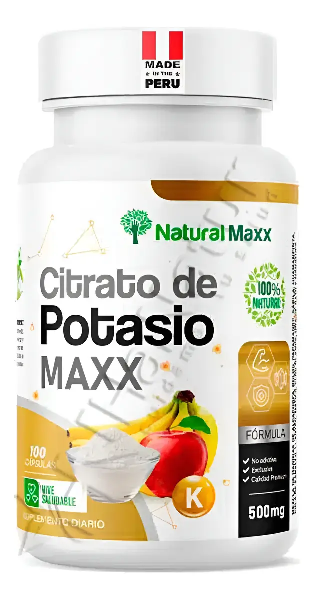 CITRATO DE POTASIO 500MG FUNCIÓN MUSCULAR NATURALMAXX 100 CAPSULAS - 1