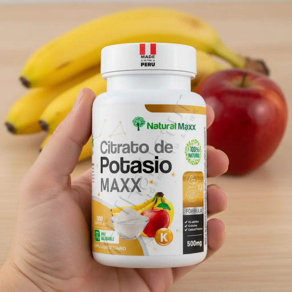 CITRATO DE POTASIO 500MG FUNCIÓN MUSCULAR NATURALMAXX 100 CAPSULAS - 3