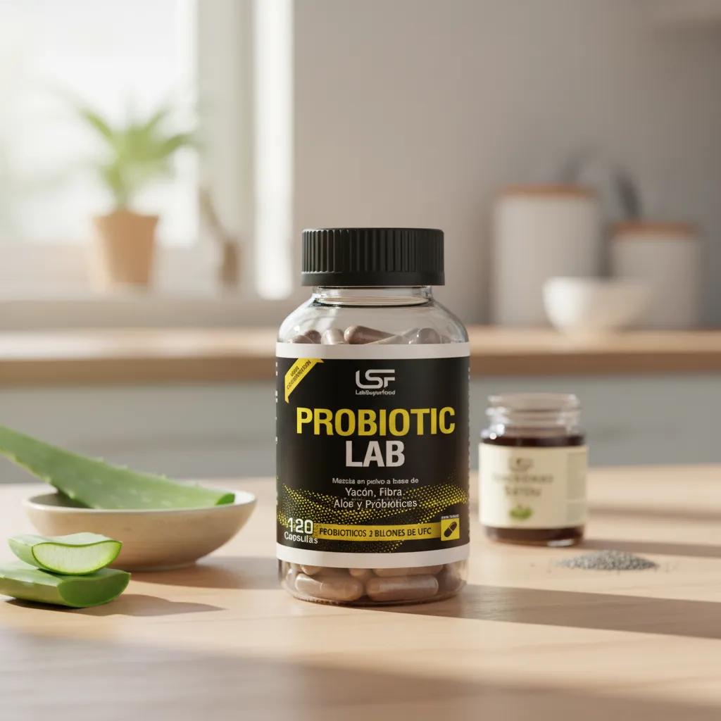 PROBIOTIC LAB PROBIÓTICOS 2 BILLONES UFC YACÓN FIBRA 120 CAP - 2