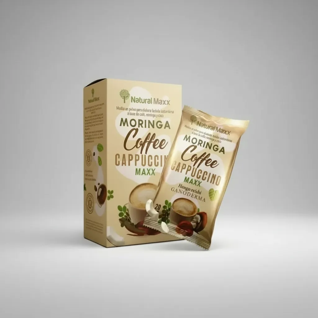 MORINGA COFFEE CAPPUCCINO NATURAL MAXX - GANODERMA Y REISHI 20 SOBRES - 1