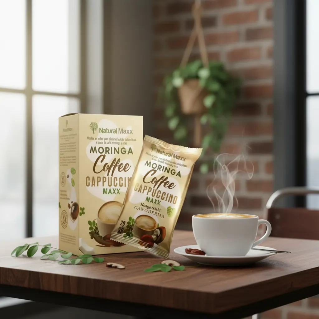 MORINGA COFFEE CAPPUCCINO NATURAL MAXX - GANODERMA Y REISHI 20 SOBRES - 3