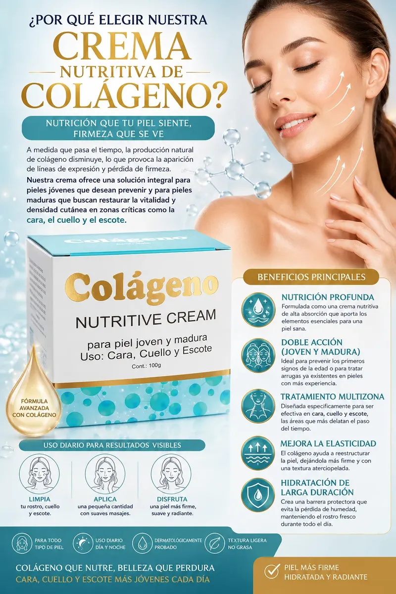 CREMA NUTRITIVA EN BASE DE COLAGENO REAFIRMA TU PIEL 100GR - 2