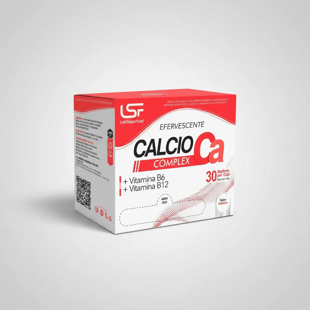 CALCIO LABSUPERFOODS + VIT B6 + B12 EFERVESCENTE - 30 SOBRES - 1