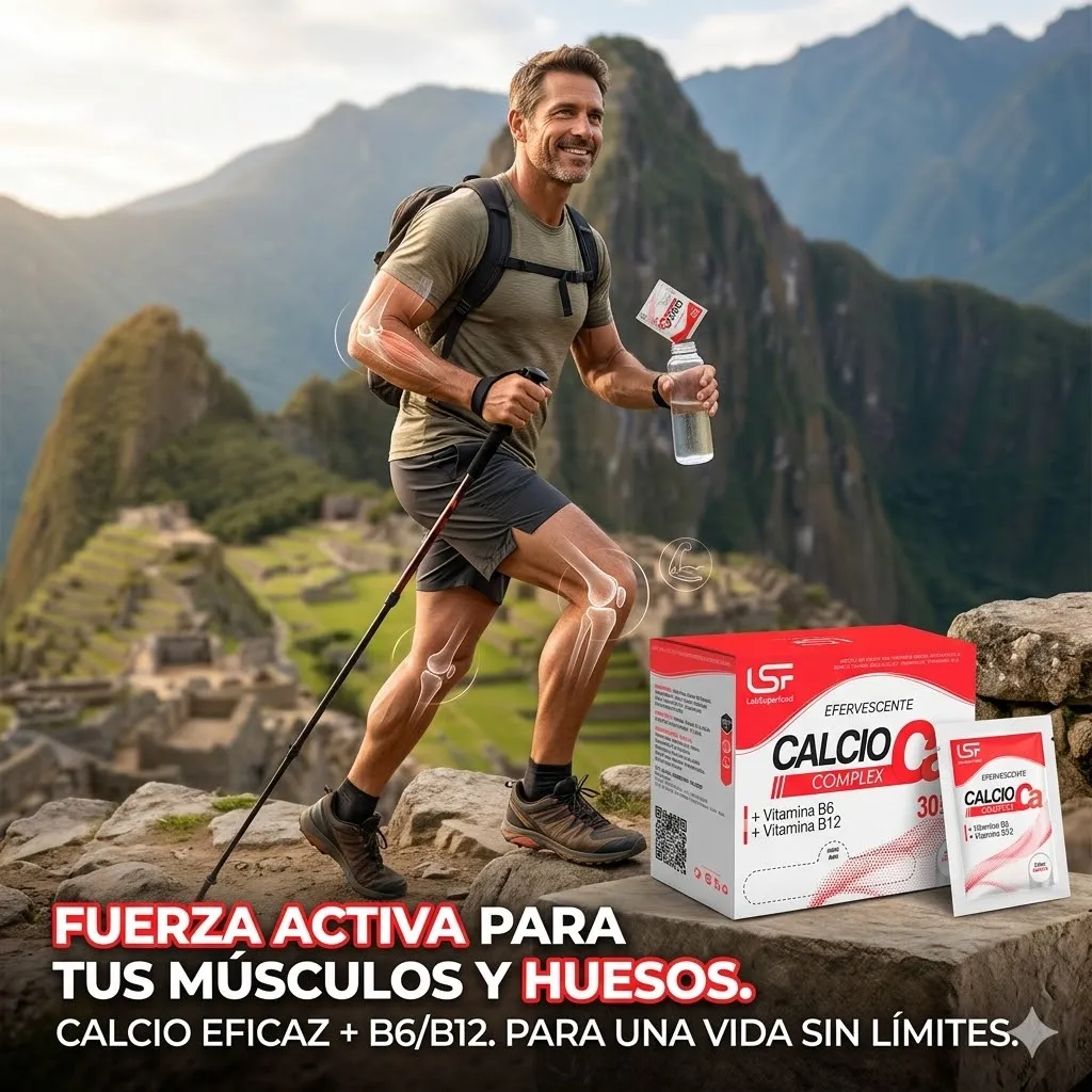 CALCIO LABSUPERFOODS + VIT B6 + B12 EFERVESCENTE - 30 SOBRES - 3