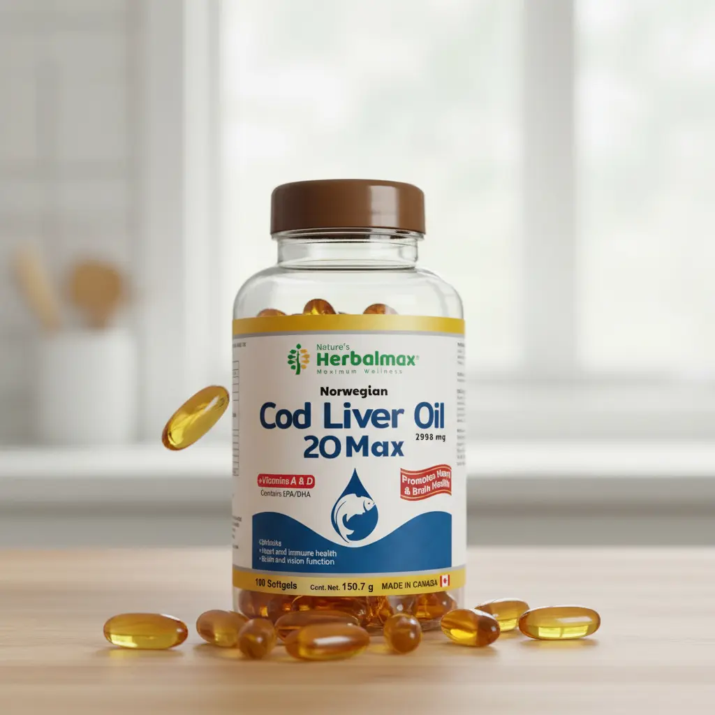 COD LIVER OIL 20 MAX HERBALMAX BACALAO 1370MG 110 CAPSULAS - 3