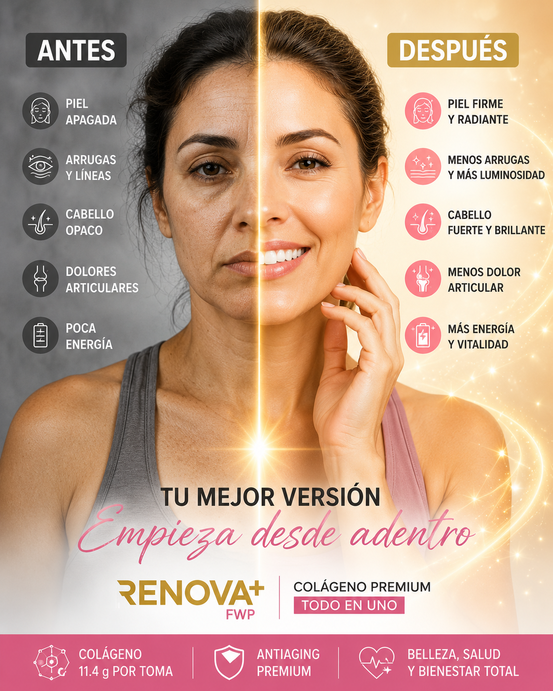 RENÖVA+ COLÁGENO HIDROLIZADO BIOPÉPTIDOS ACTIVOS PACK 315GR - 4