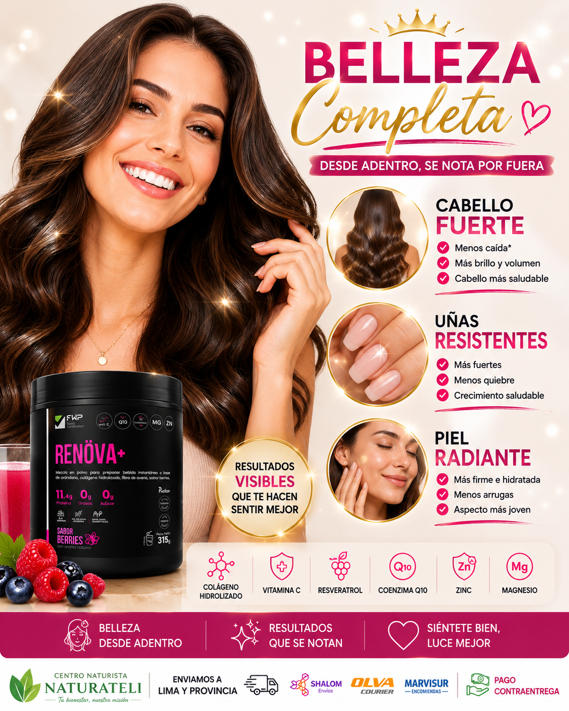 RENÖVA+ COLÁGENO HIDROLIZADO BIOPÉPTIDOS ACTIVOS PACK 315GR - 6