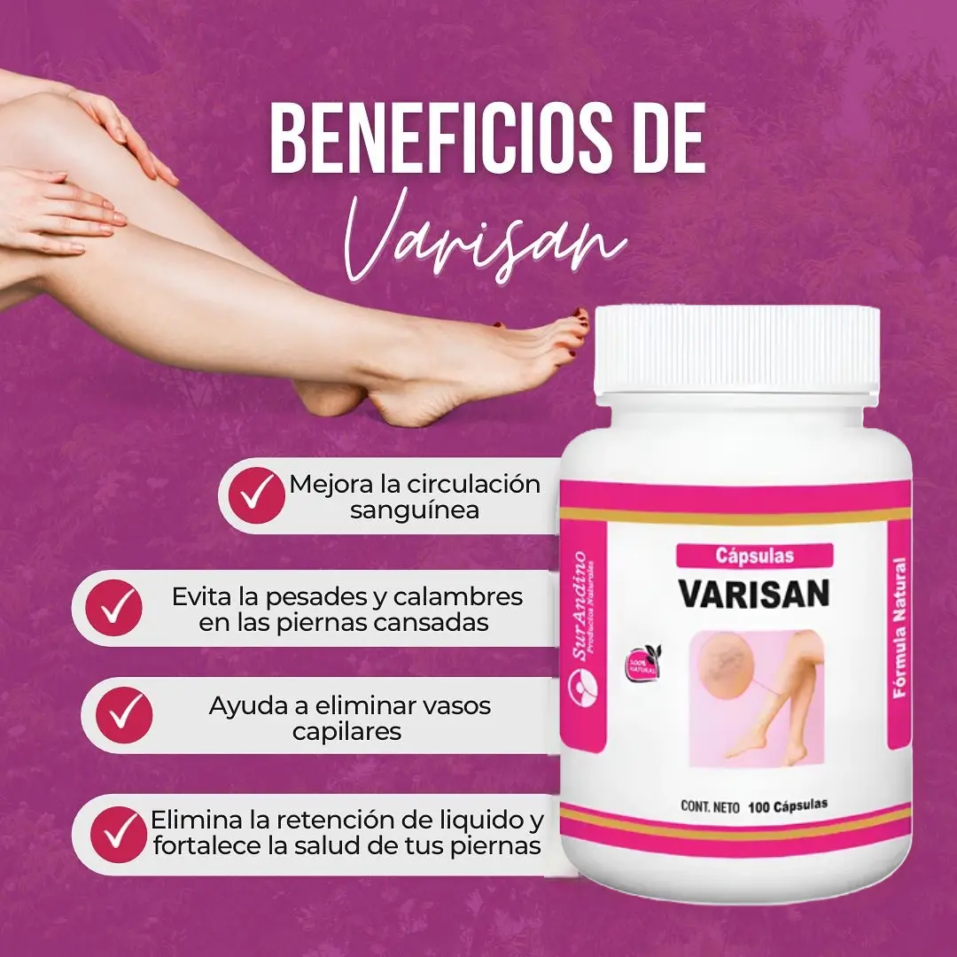 VARISAN SUR ANDINO TRATA VARICES 500MG 100 CAPSULAS - 2