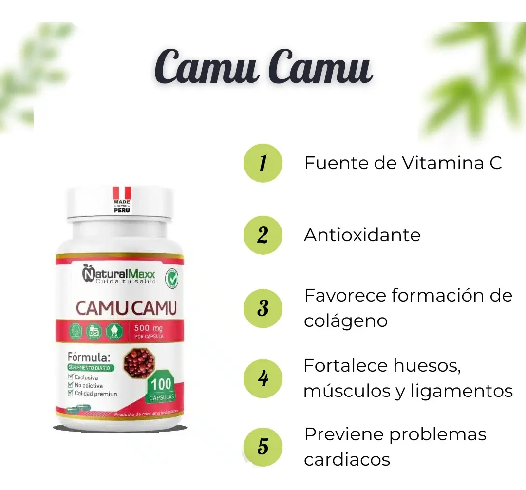 CAMU CAMU 500MG NATURALMAXX FUENTE DE VITAMINA C 100 CAPSULA - 2