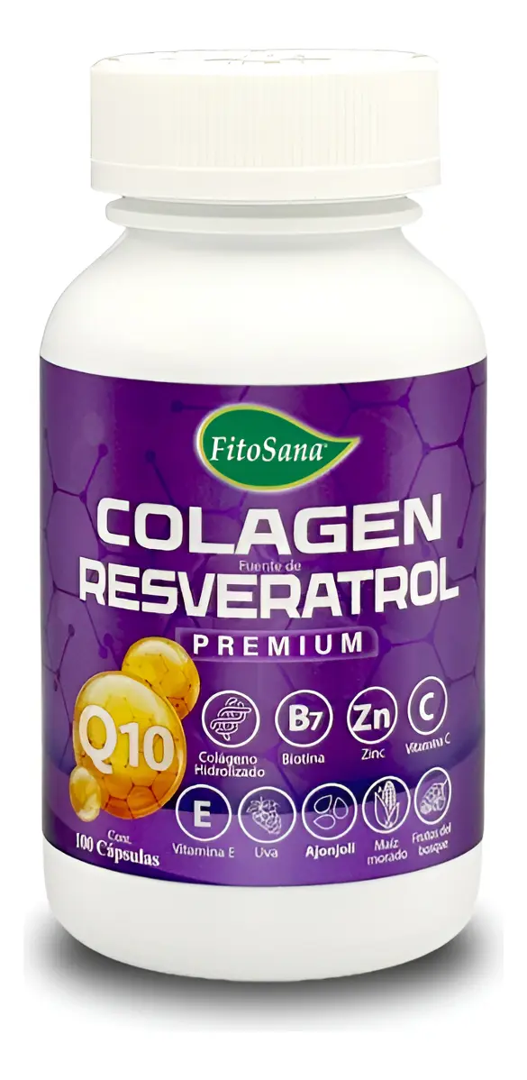 COLAGEN RESVERATROL Q10 FITOSANA ANTIOXIDANTE 100 CAPSULAS - 1
