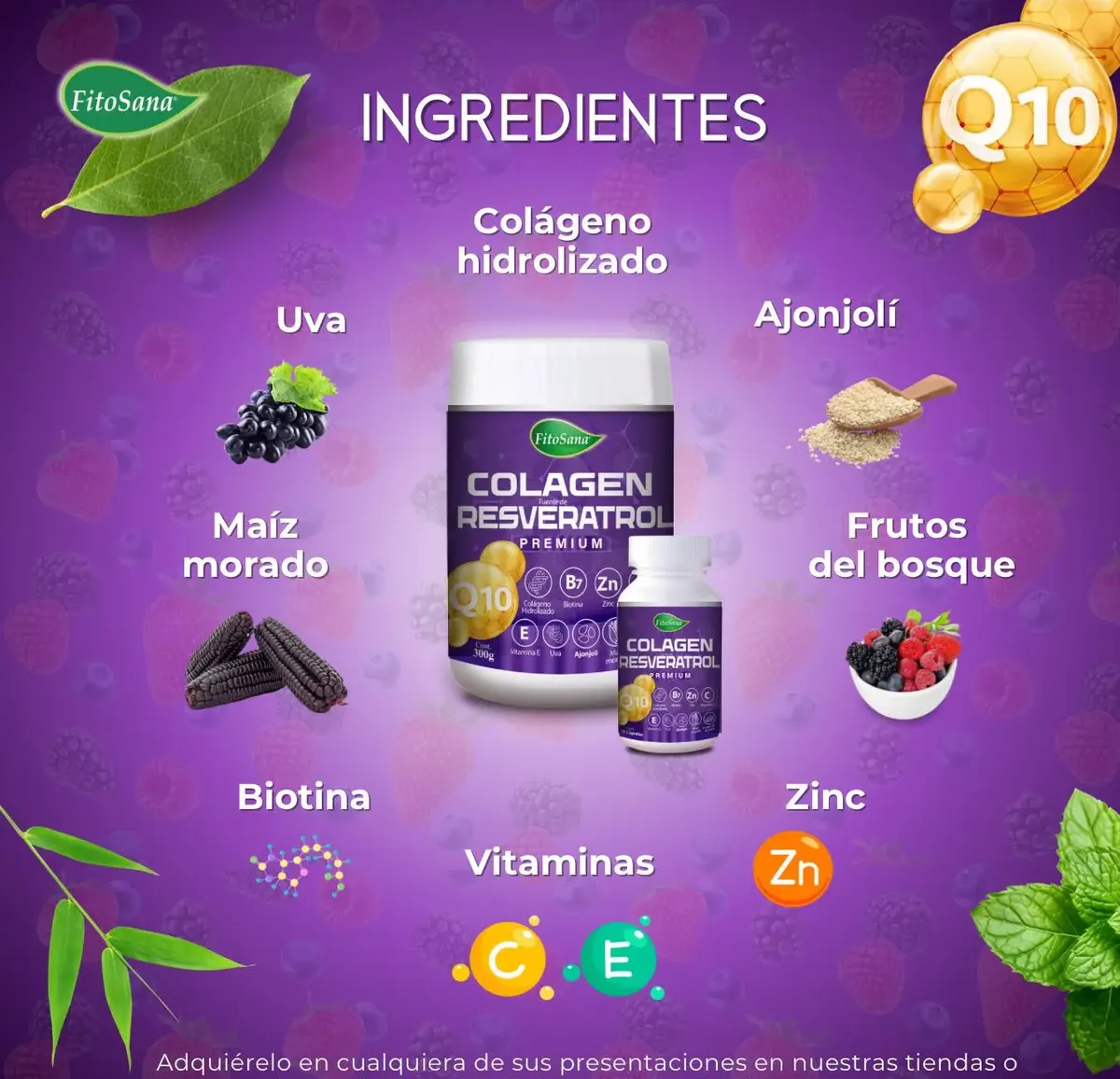 COLAGEN RESVERATROL Q10 FITOSANA ANTIOXIDANTE 100 CAPSULAS - 3